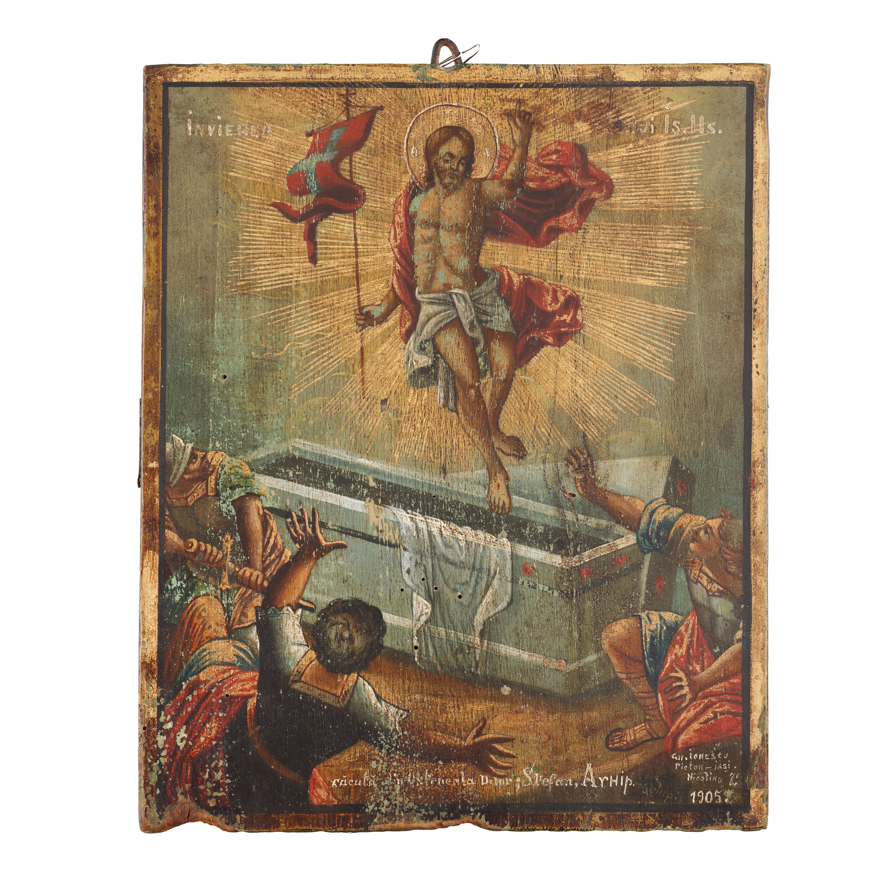 Icon on wood, "Resurrection of the Lord", painter Gh. Ionescu, Iasi, 1905