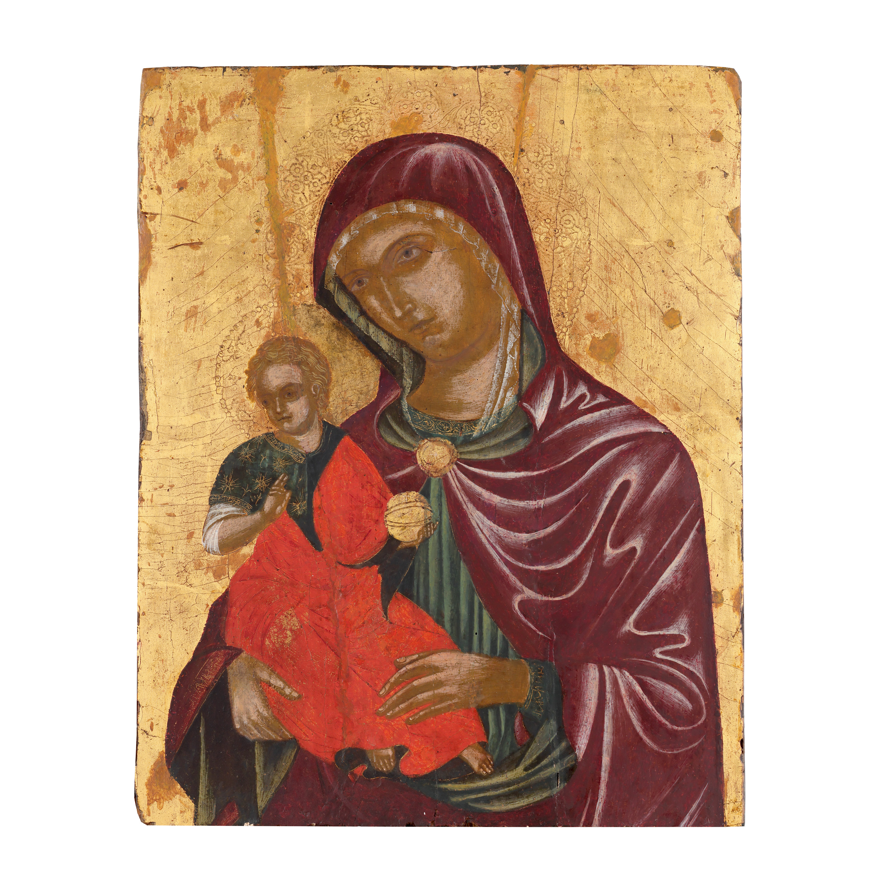 Veneto-Cretan icon on wood, "Mother of God with Infant (Eleusa)", early 16th century, rare collector's piece