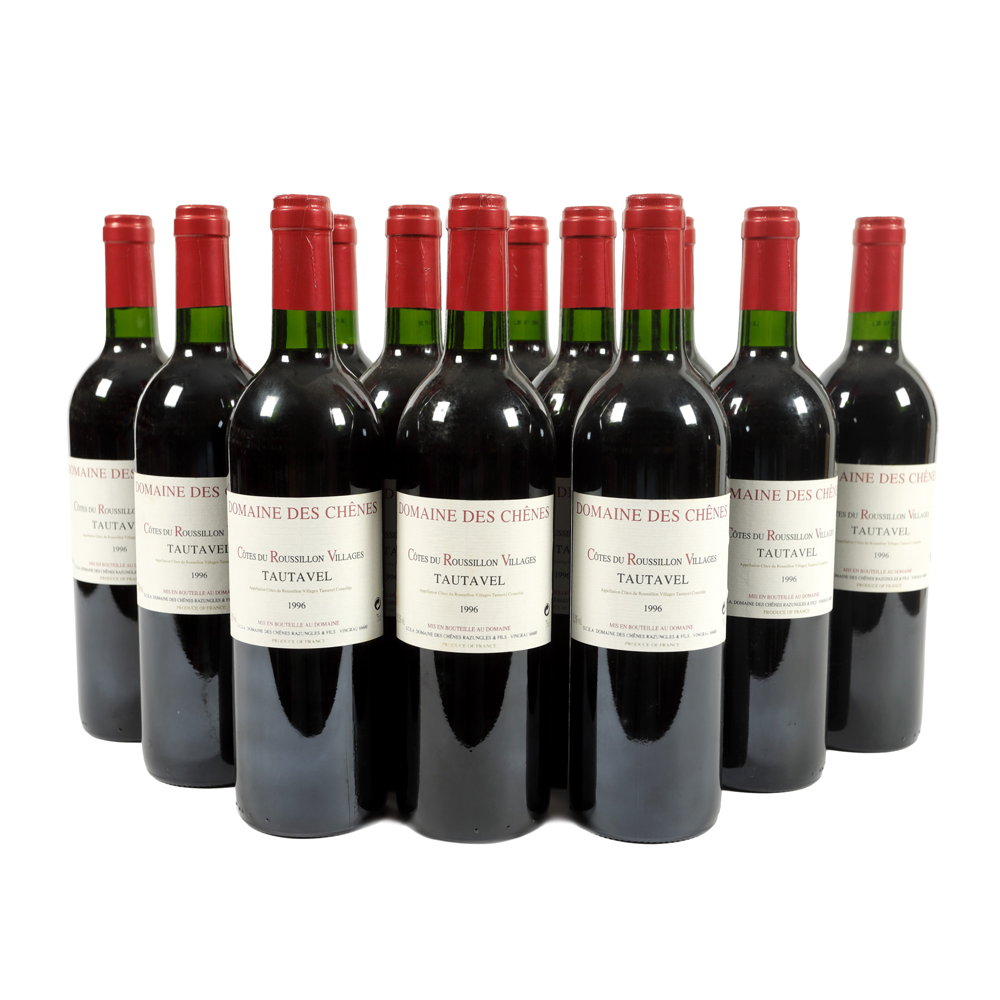 Domaine des Chênes, Côtes du Roussillon Villages, Tautavel, 1996, 12st x 0,75l