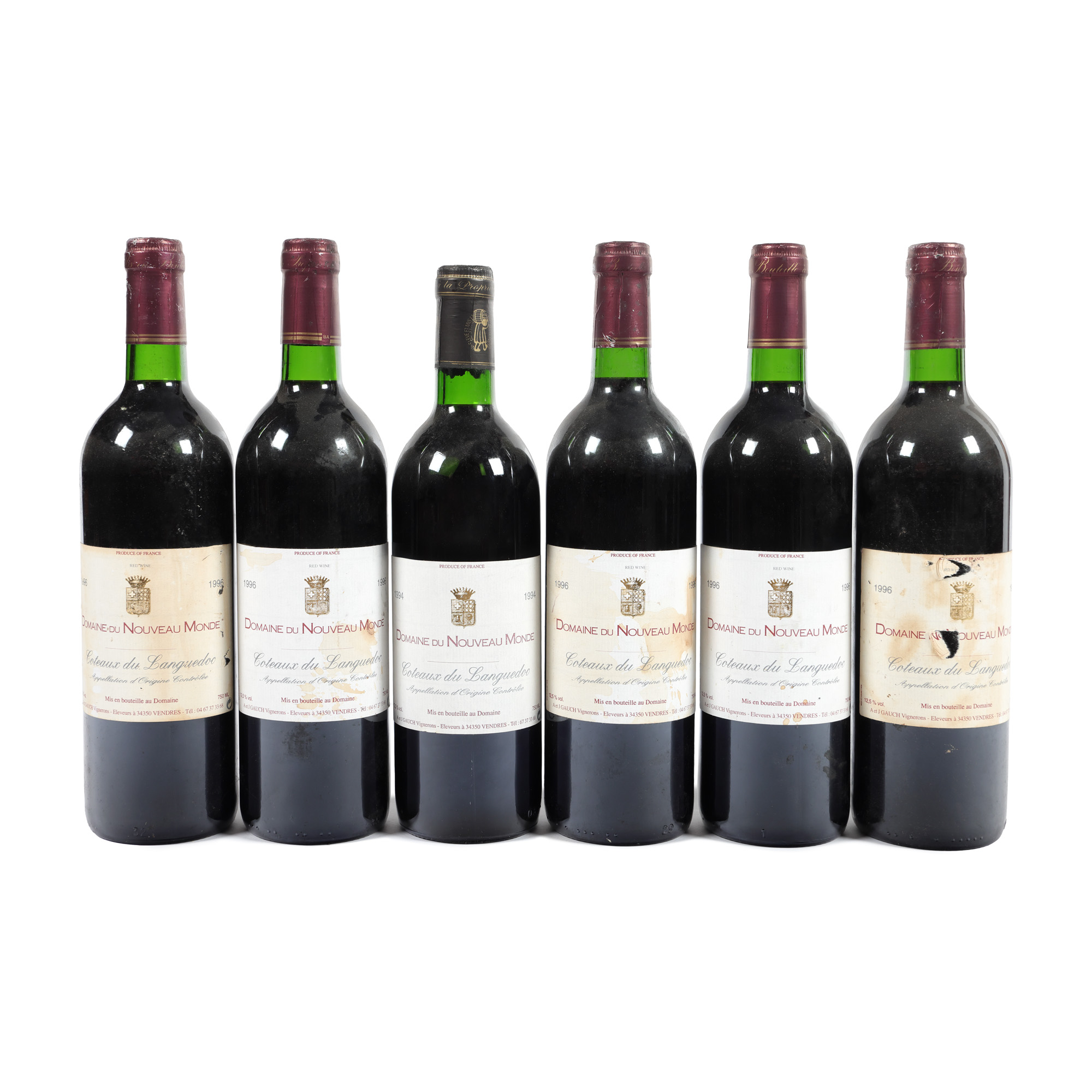 Lot de vinuri Domaine du Nouveau Monde, Coteaux du Languedoc AOC, 1994-1996, 6st x 0,75l