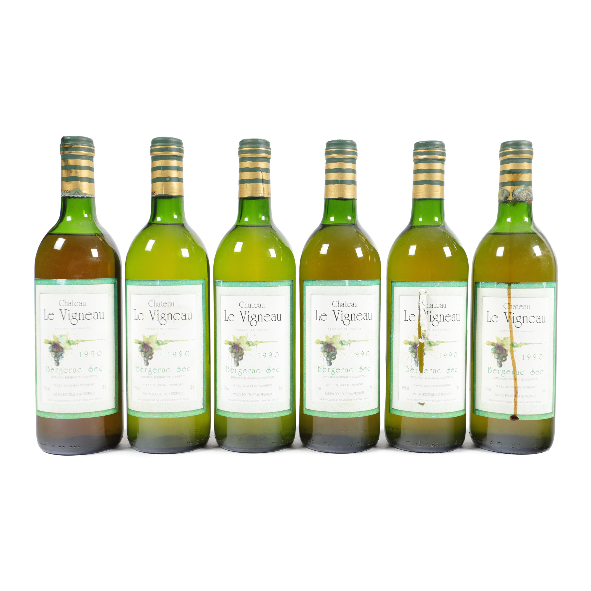 Château le Vigneau, Bergerac Sec, 1990, 6st x 0,75l