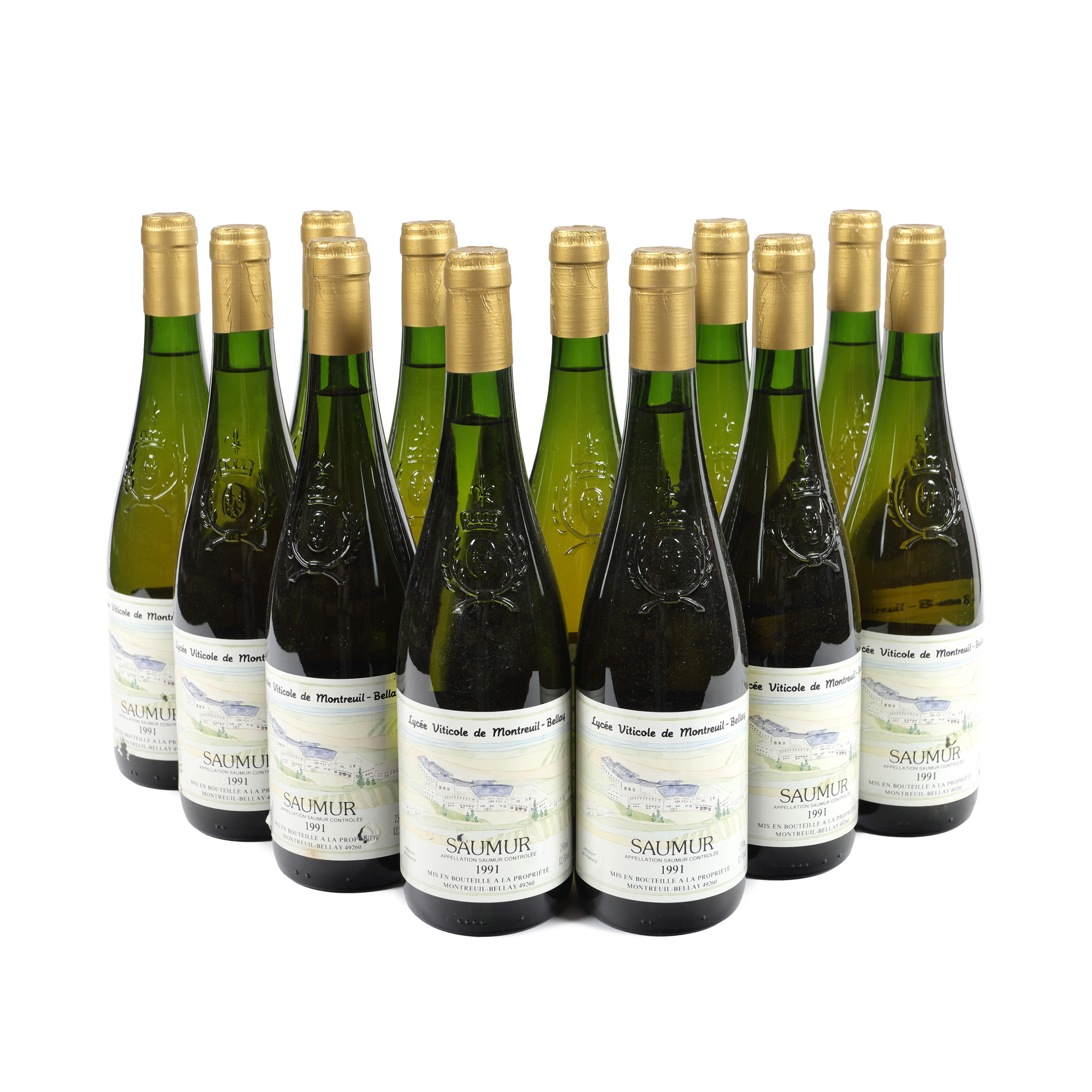 Lot de vinuri Lycée Viticole de Montreuil-Bellay, Saumur, 1991, 12st x 0,75l