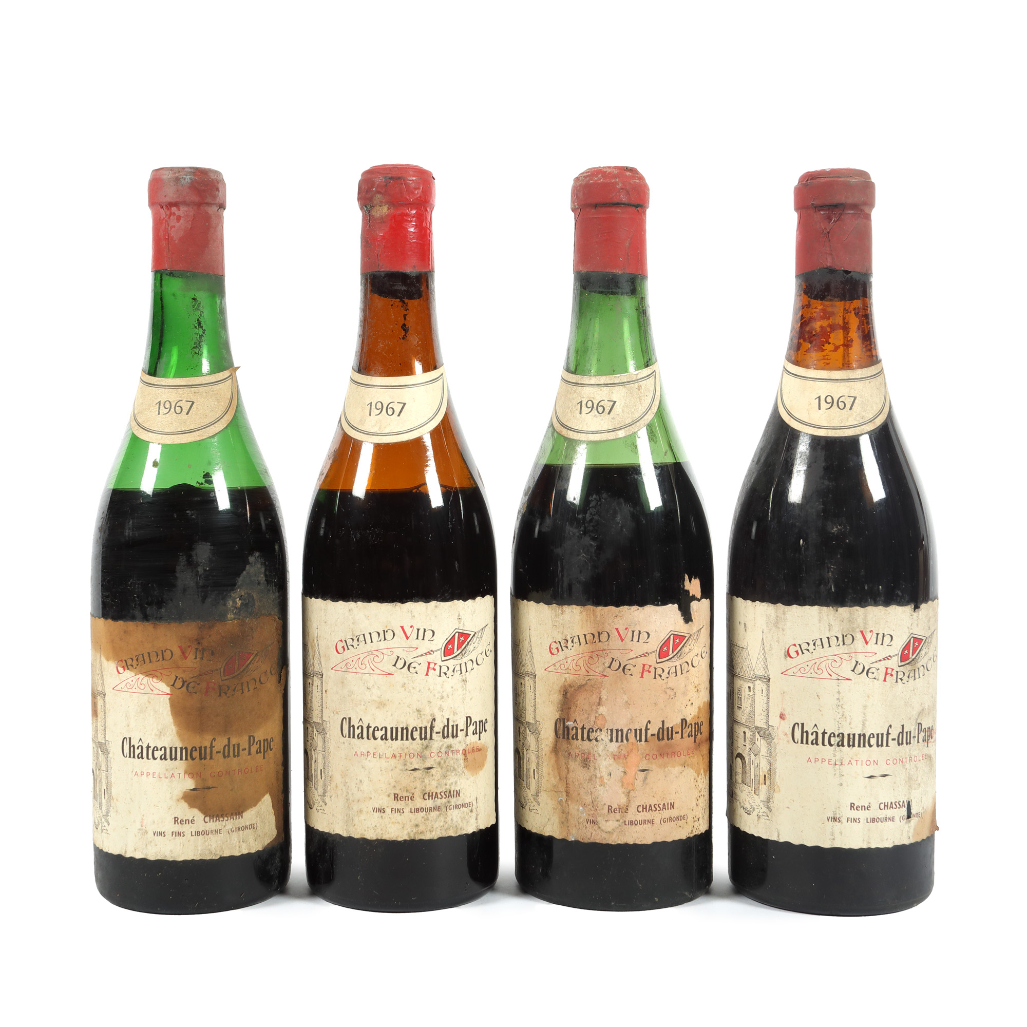 Rene Chassain, Châteauneuf-du-Pape, 1967, 4st x 0,75l