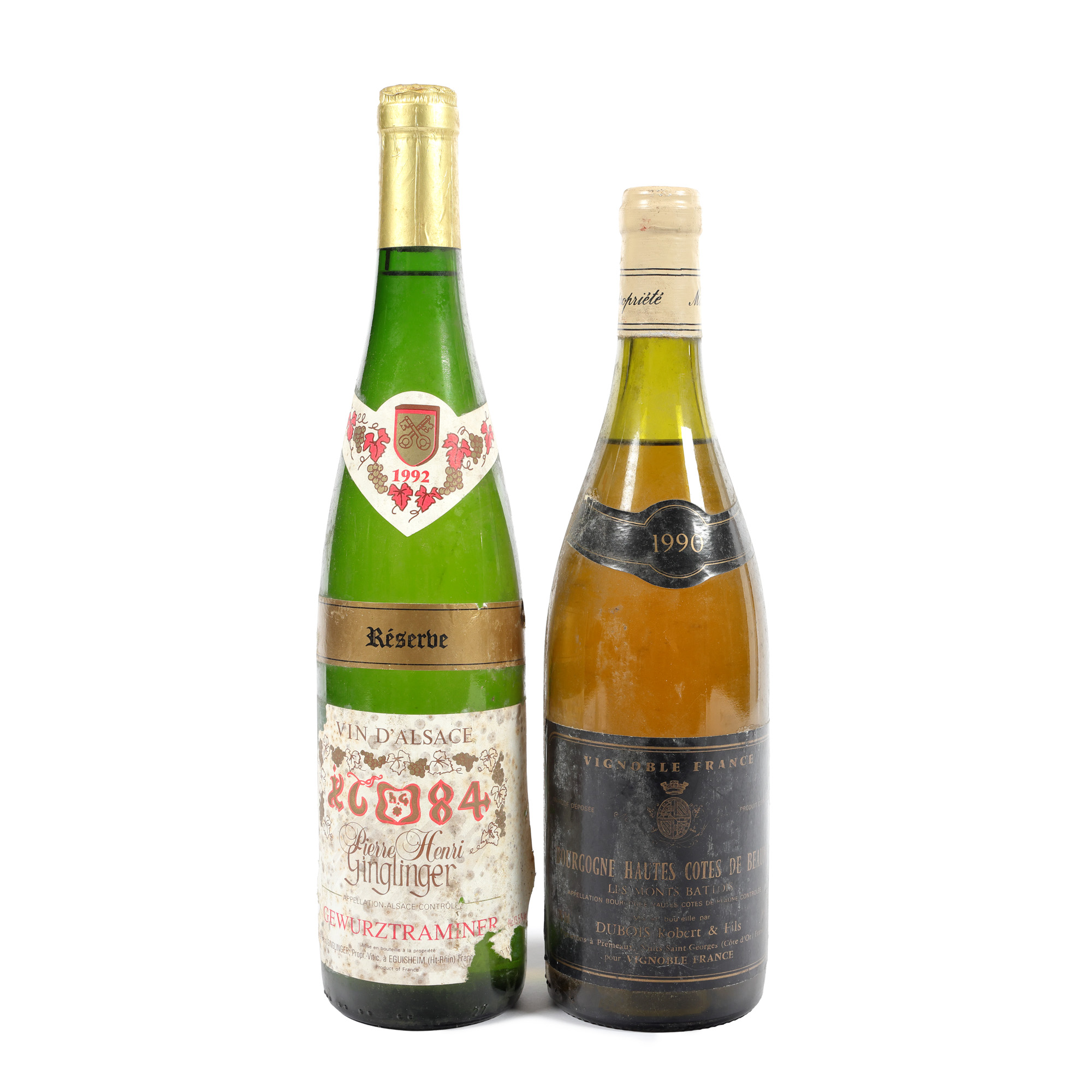 Lot de vinuri albe franțuzești, 1990, 1992, 2st x 0,75l