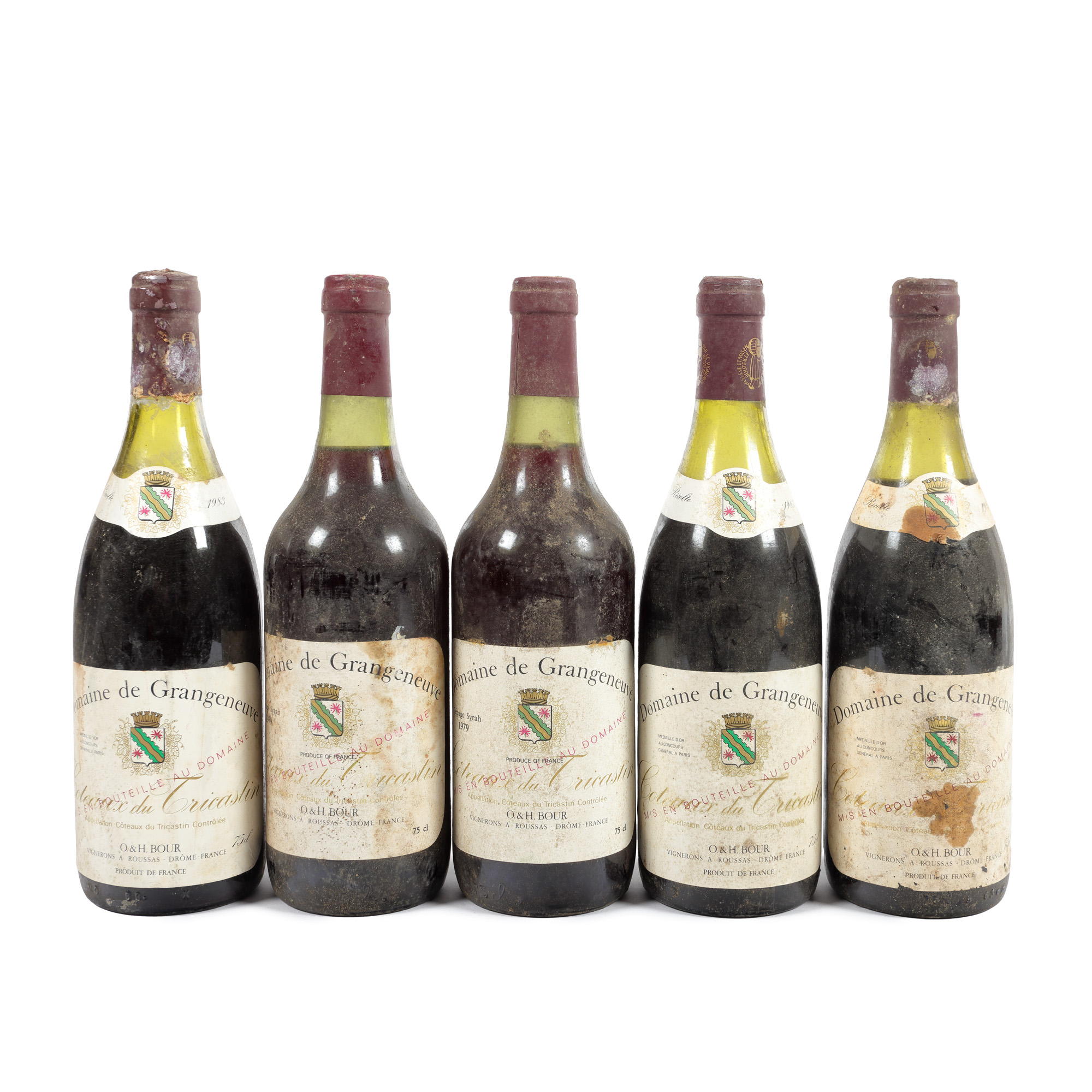 Domaine de Grangeneuve, Côteaux du Tricastin, 1979, 5st x 0,75l