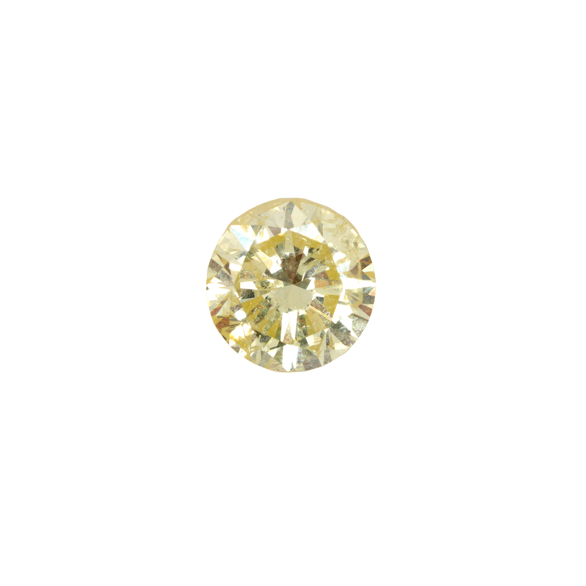 Round brilliant diamond, Fancy Yellow color, approx. 1.73 ct.