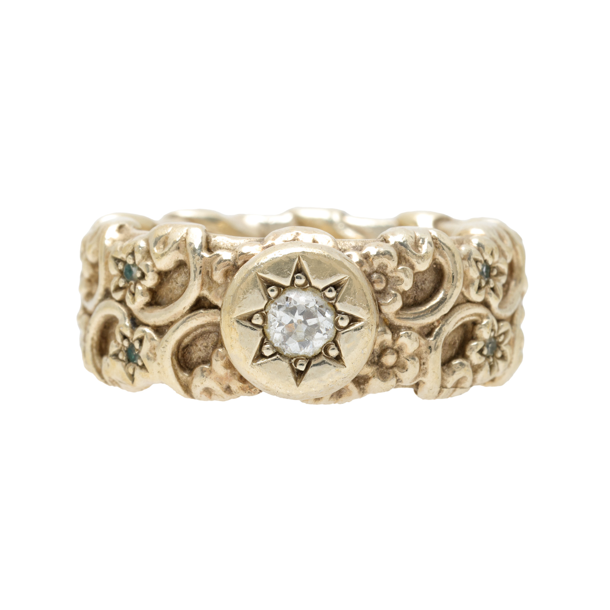 Inel din argint aurit Hammerman Brothers, decorat cu diamante, cca. 1911