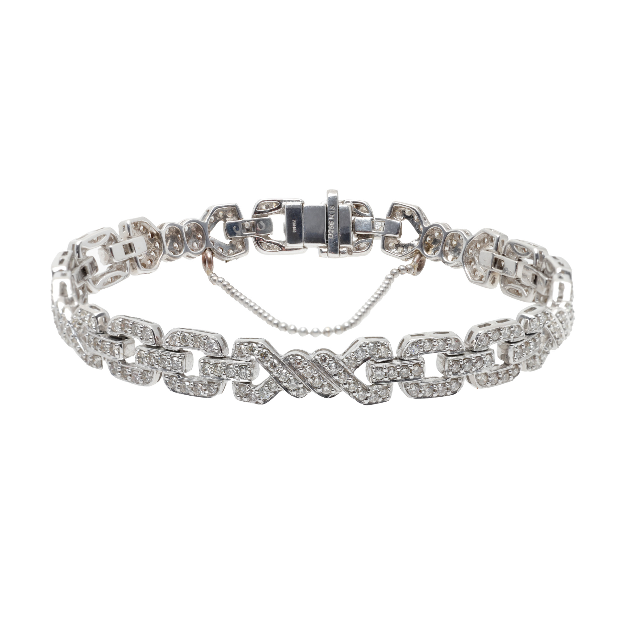 White gold bracelet, paved with diamonds