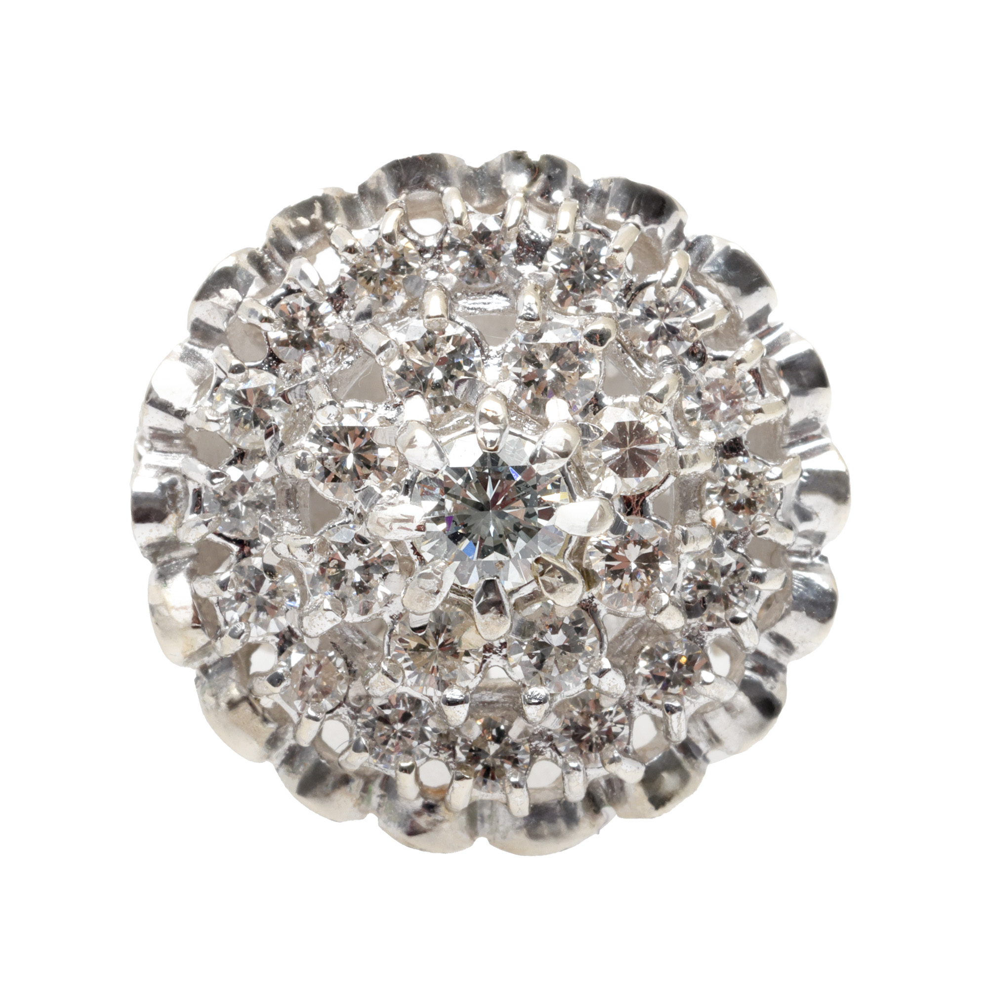 White gold ring, adorned with a multitude of diamonds