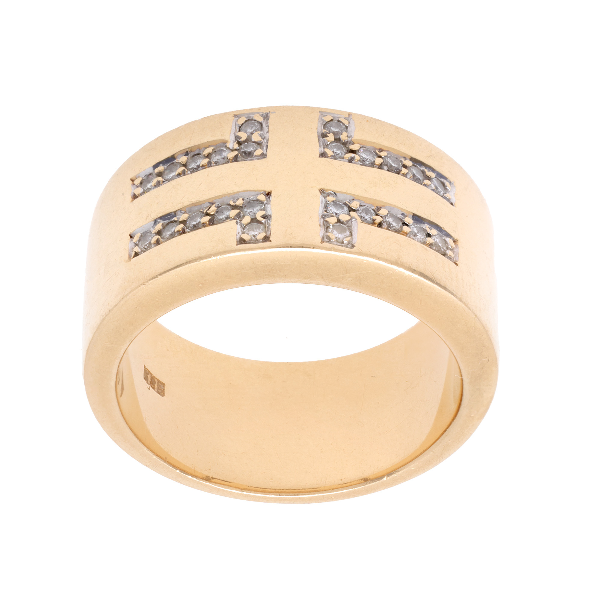 Gold Christ Ring, Decorated with Diamonds