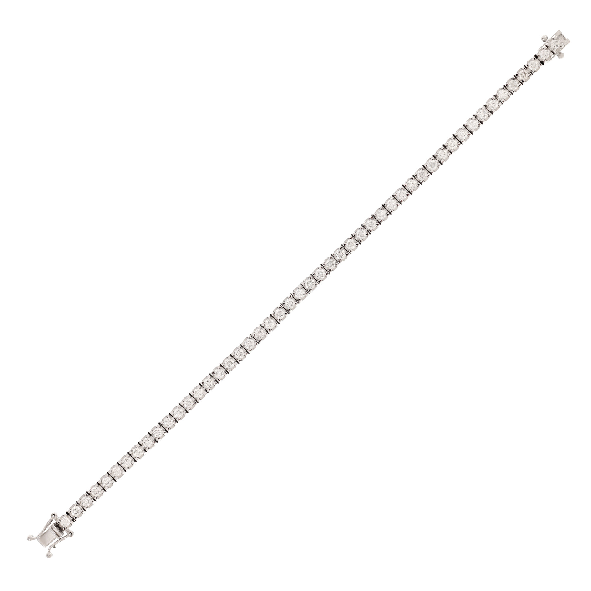White gold tennis bracelet, decorated with diamonds
