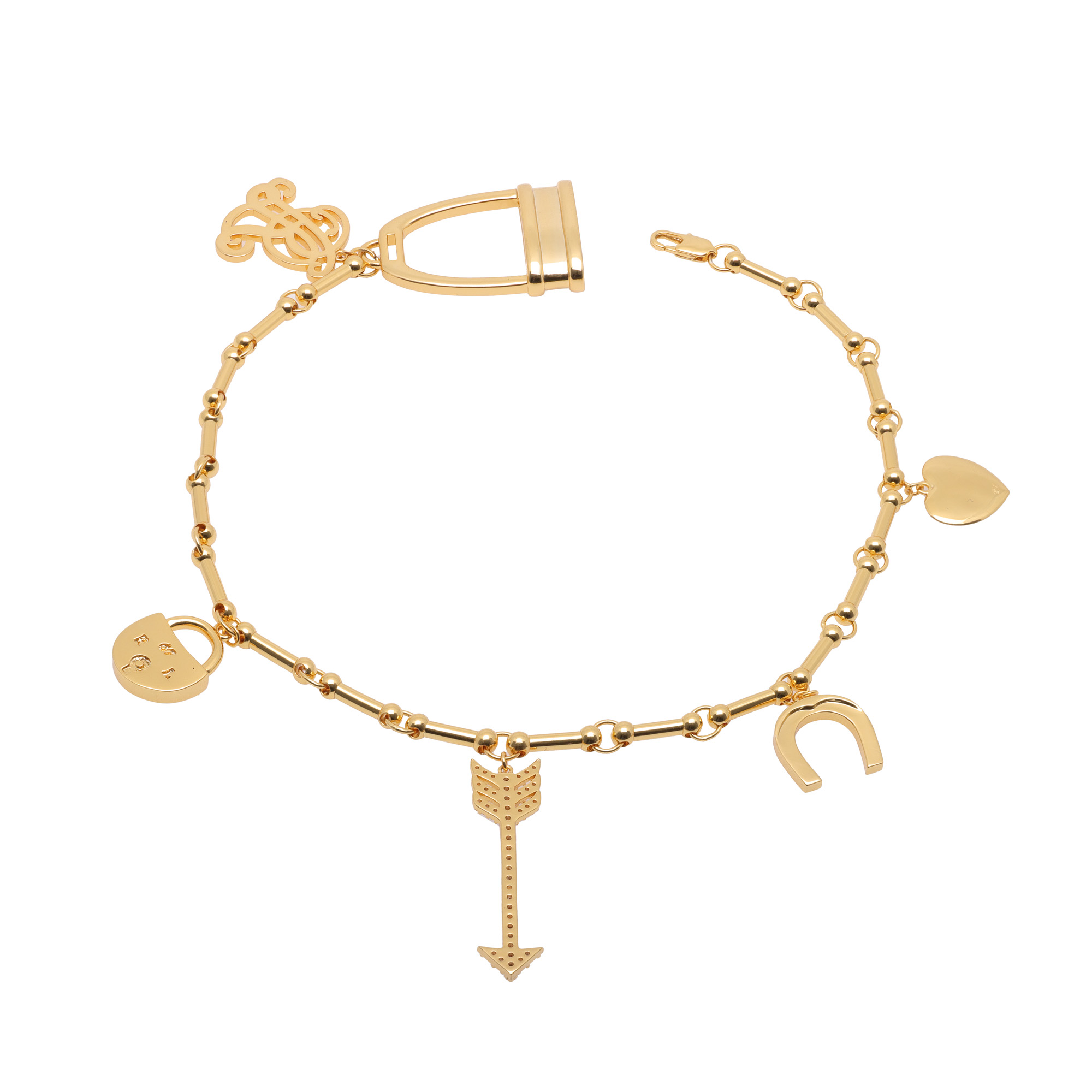 Ralph Lauren Necklace, Gilded Silver, Decorated with Charms
