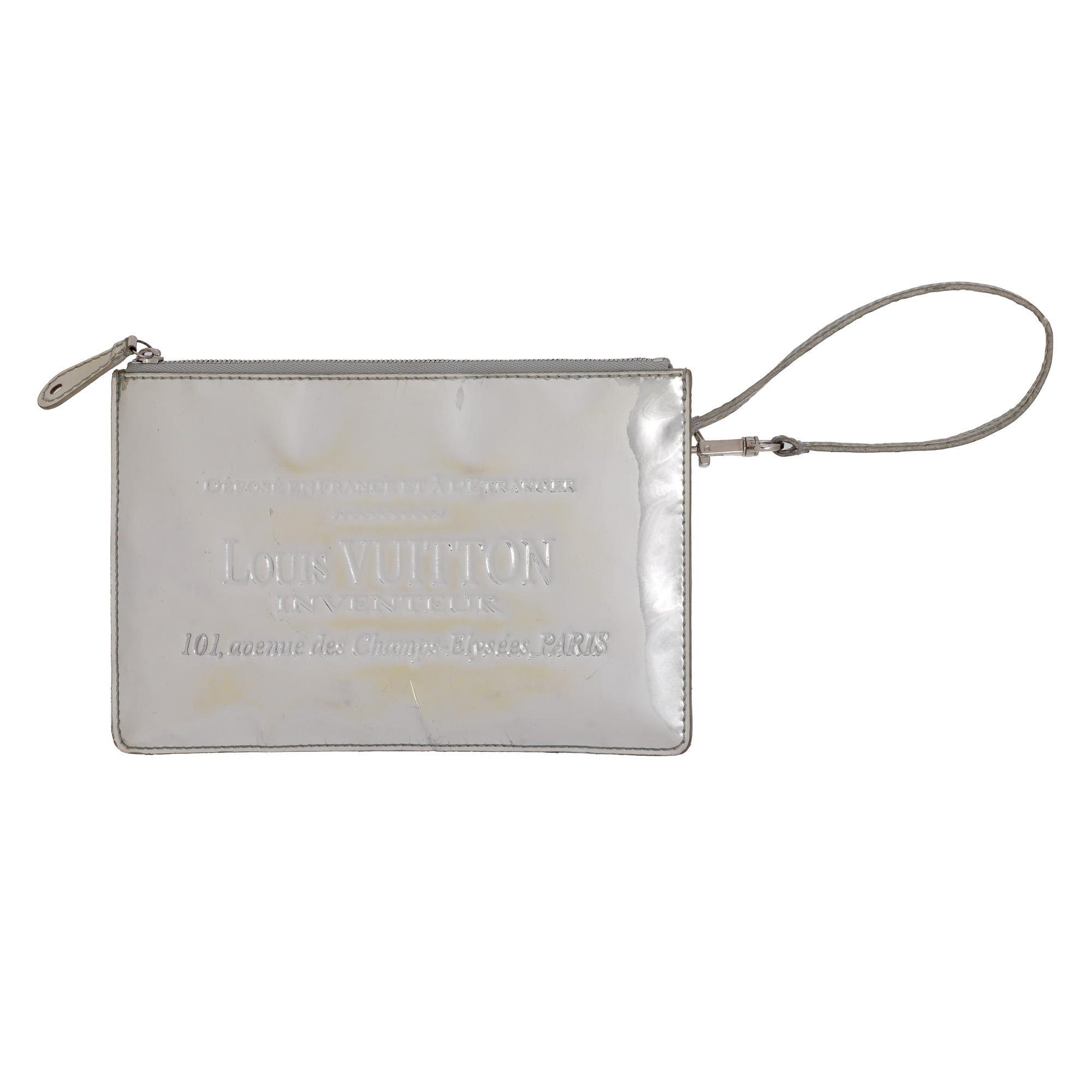 Louis Vuitton Clutch, Monogram Miroir Inventeur Silver, approx. 2010-2020