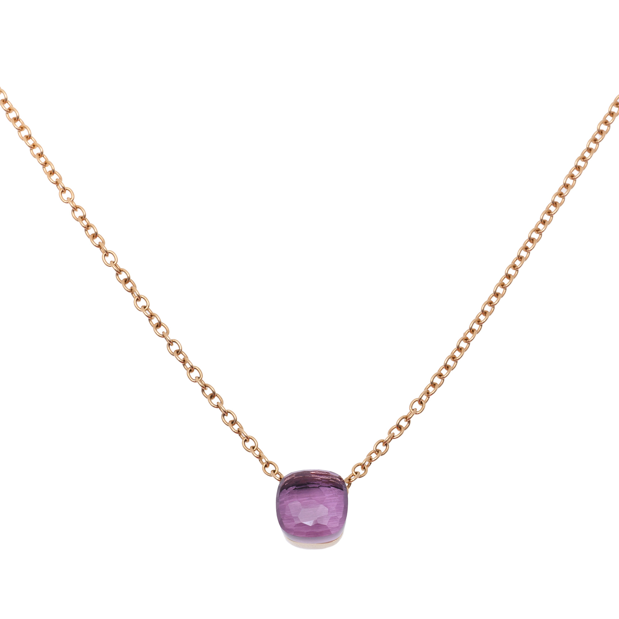 Pomellato pink gold necklace, decorated with amethyst