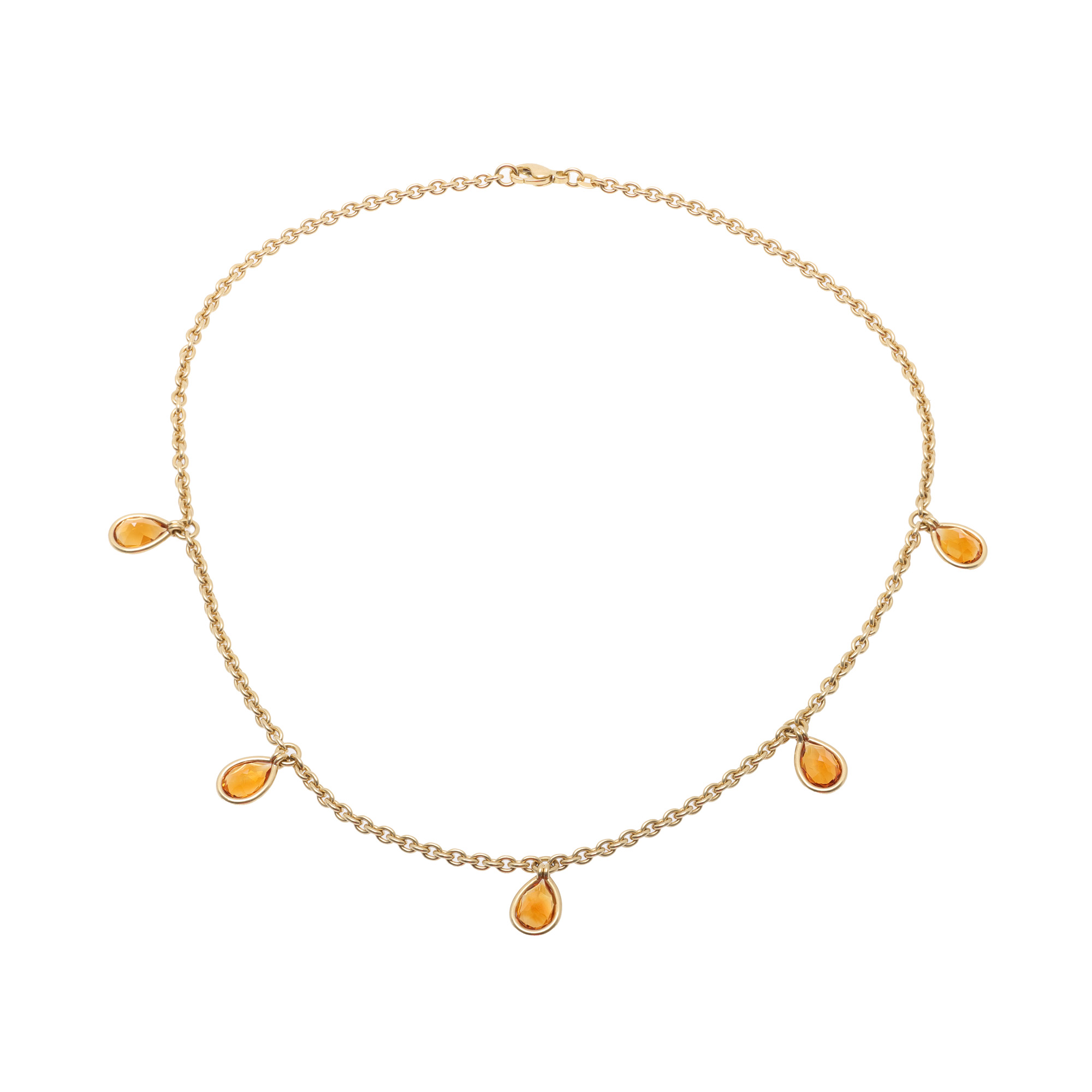 Colier din aur, decorat cu citrine