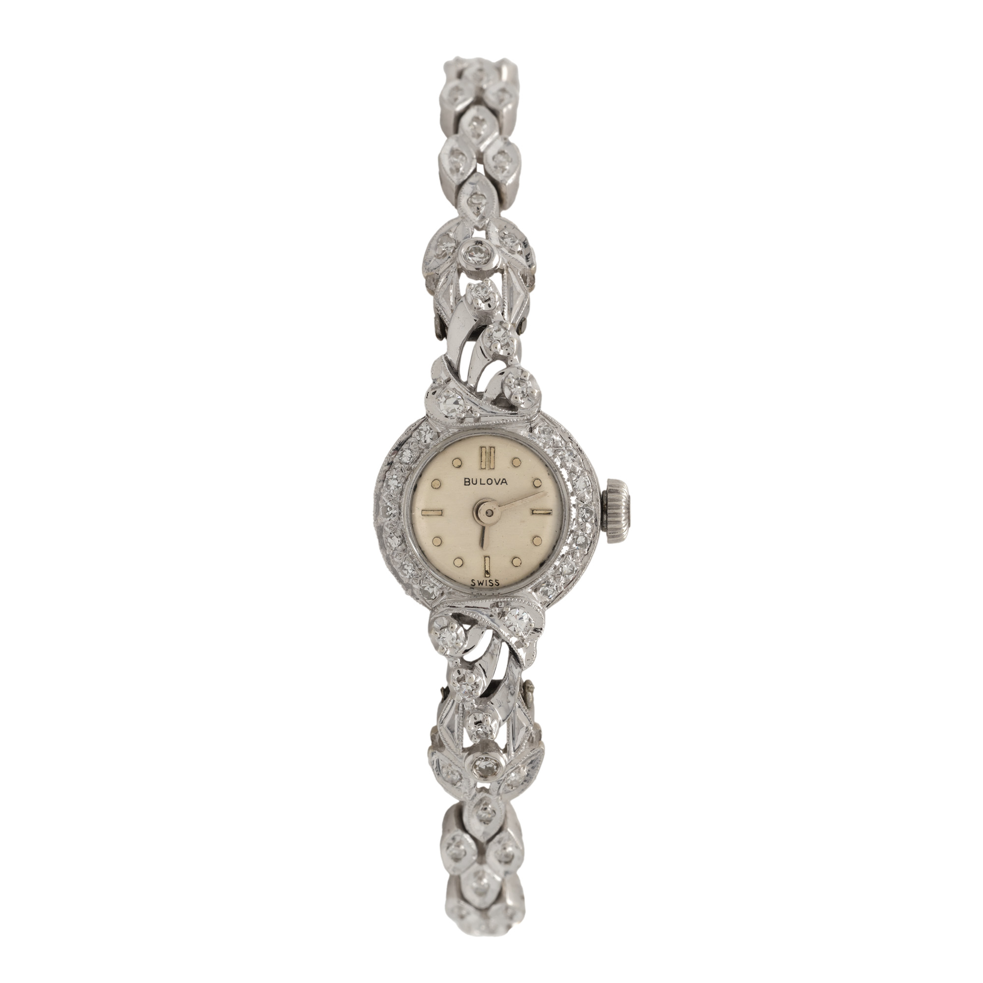Ceas Bulova din aur, cu diamante