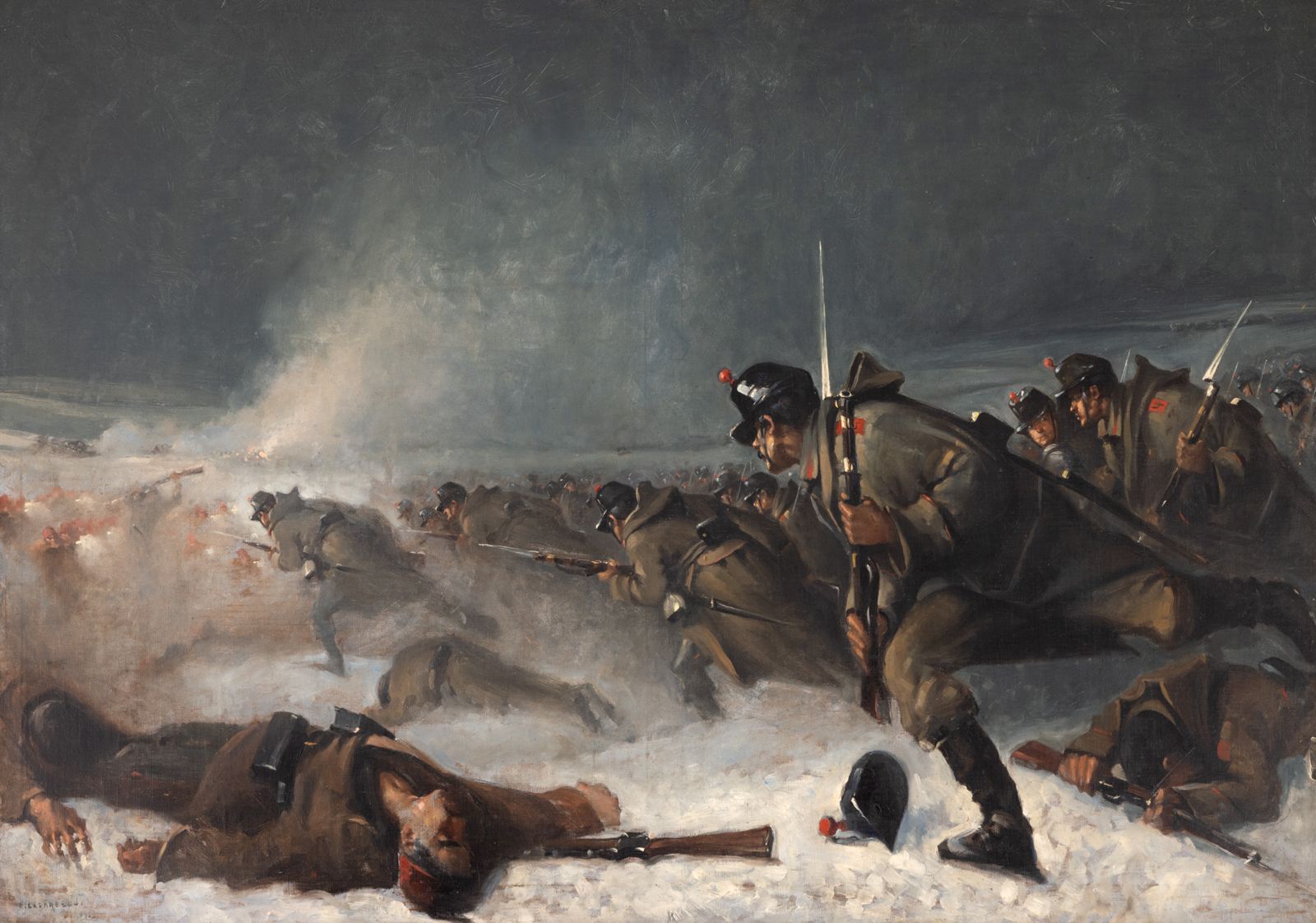 Una dintre replicile picturii „Atacul de la Smârdan” de Nicolae Grigorescu