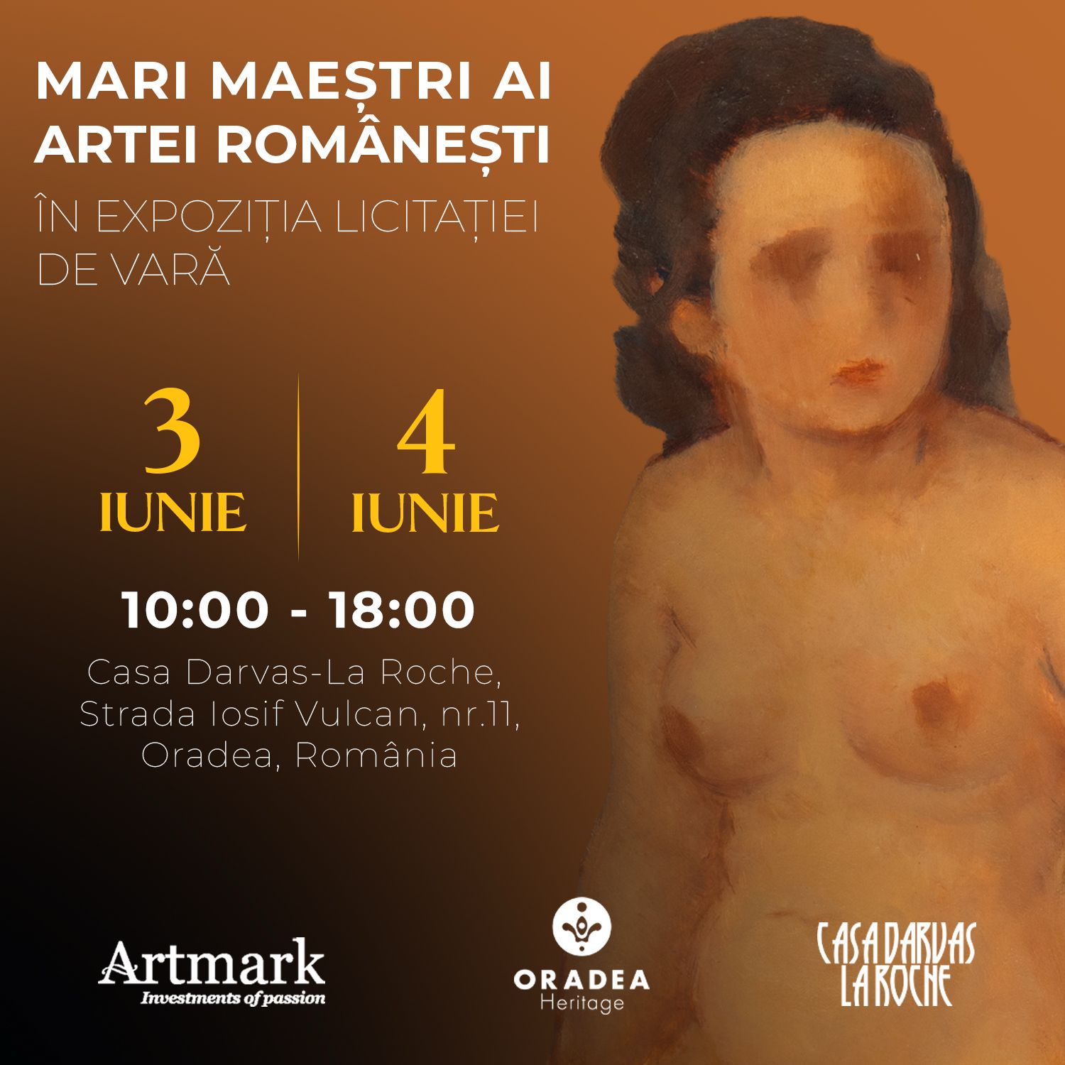 Expoziție extraordinară Artmark, cu Marii Maeștri ai Artei, la Casa Darvas-La Roche