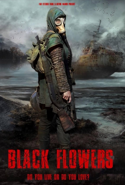 Poster Black Flowers