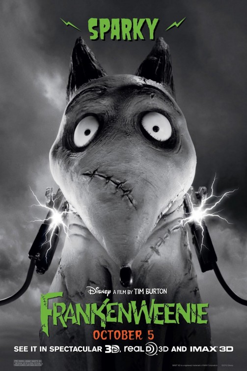 Nueve posters de personajes de Frankenweenie