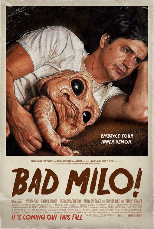 Póster y  red band trailer para Bad Milo!