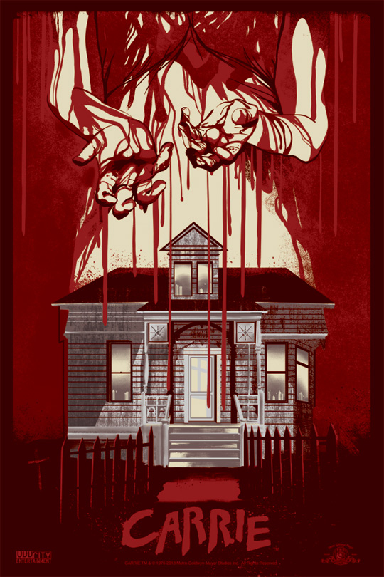 Sangriento póster ilustrado para el remake de Carrie