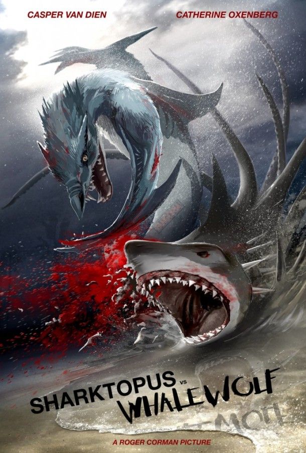 Poster oficial de ‘Sharktopus vs. Whalewolf’