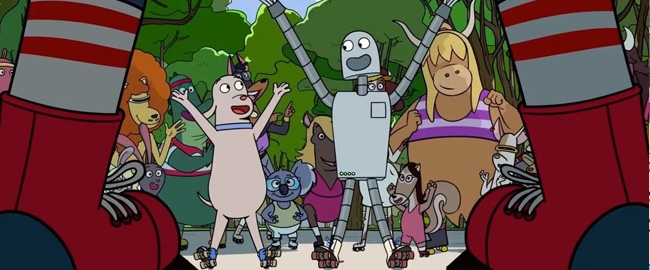 Robot y Dog en momentos de amistad