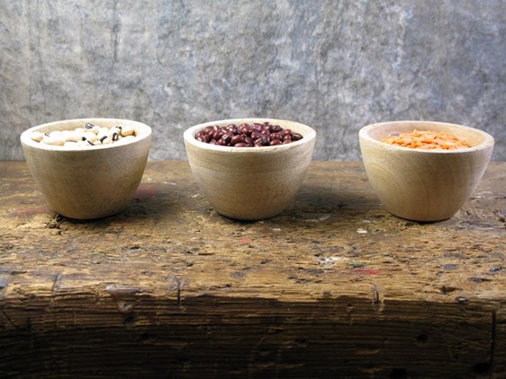 Set of Three Mini Mango Wood French Artisan Bowls