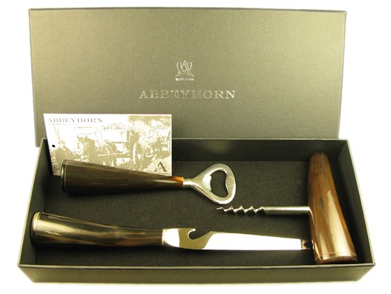 Bar Set - Cow Horn - Three Piece Bar Set - Cow Horn - Three Piece