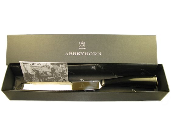 Polished Cow Horn Handle Bread Knife