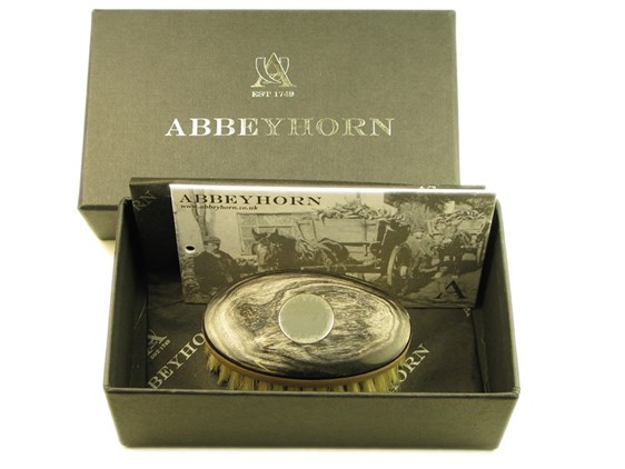 Horn & Pig Bristle Face Brush with Silver Disc Horn & Pig Bristle Face Brush with Silver Disc