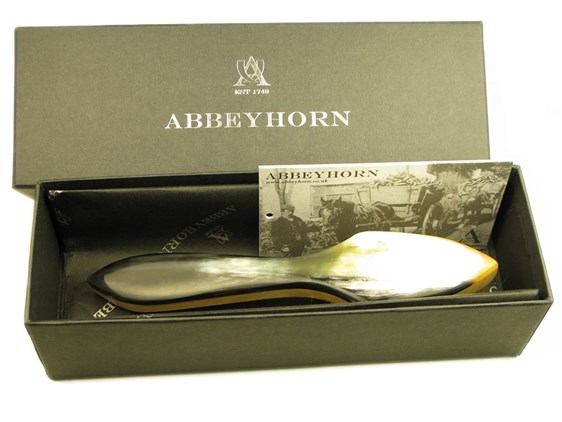 Horn Backed Shoe Polish Applicator - Light Bristles