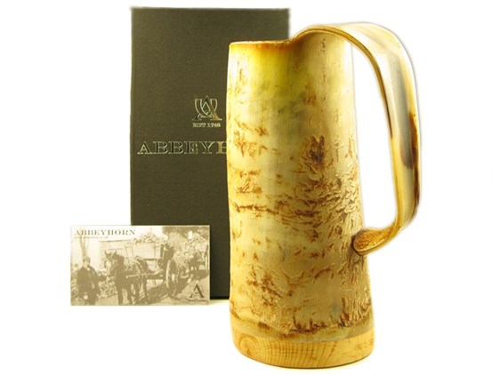 Cow Horn Soldiers Mug - Rough - 1 Pint | Horn Mug
