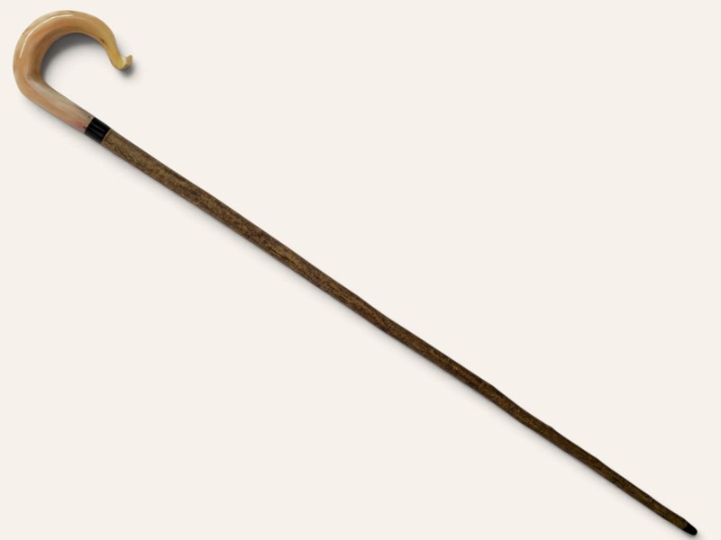 Traditional Crook Ramshorn Walking Stick
