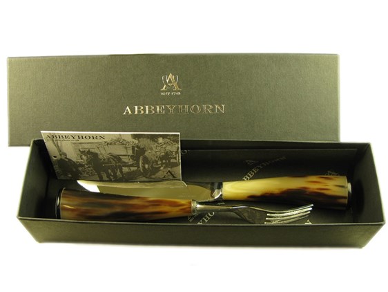 Steak Knife & Fork - Cow Horn Steak Knife & Fork - Cow Horn