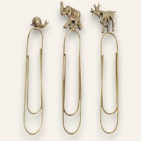 Animal Paperclips - Set of Three | Snail, Deer & Elephant Animal Paperclips - Set of Three | Snail, Deer & Elephant