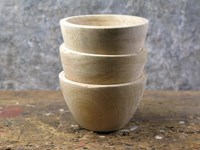 Set of Three Mini Mango Wood French Artisan Bowls