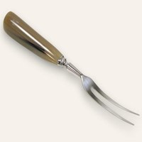 Boxed Three Piece Polished Cow Horn Handle Carver Set