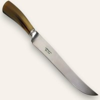 Boxed Three Piece Polished Cow Horn Handle Carver Set