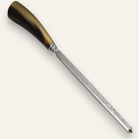 Boxed Three Piece Polished Cow Horn Handle Carver Set