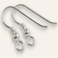 100 x Sterling Silver Fish Hook Earwires 100 x Sterling Silver Fish Hook Earwires