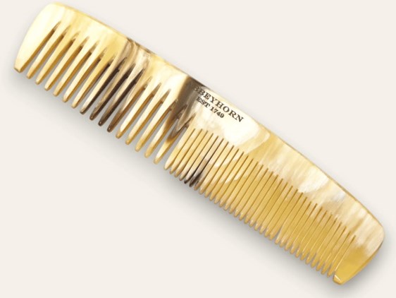 5" Cow Horn Comb with Double Teeth | Horn Pocket Comb