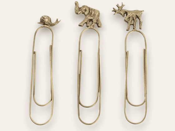 Animal Paperclips - Set of Three | Snail, Deer & Elephant