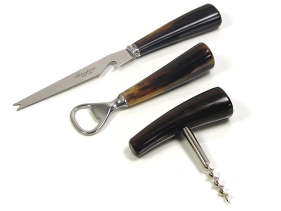 Bar Set - Cow Horn - Three Piece Bar Set - Cow Horn - Three Piece