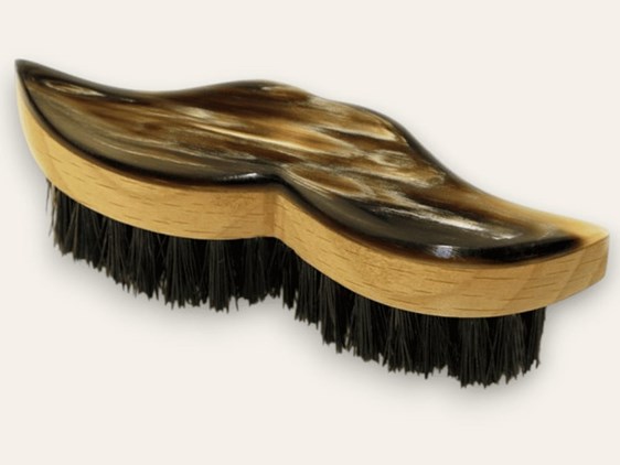 Beech Wood & Horn Moustache Brush