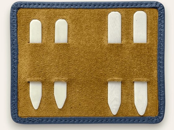 Bone Collar Stays with Navy Leather Pouch | BCS-NX