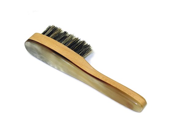 Horn Beard Brush With Handle | Boar Bristled Horn Beard Brush