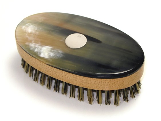 Oval Hair Brush with Silver Disc