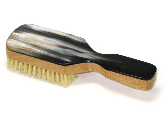 Beechwood & Horn Handled Hair Brush